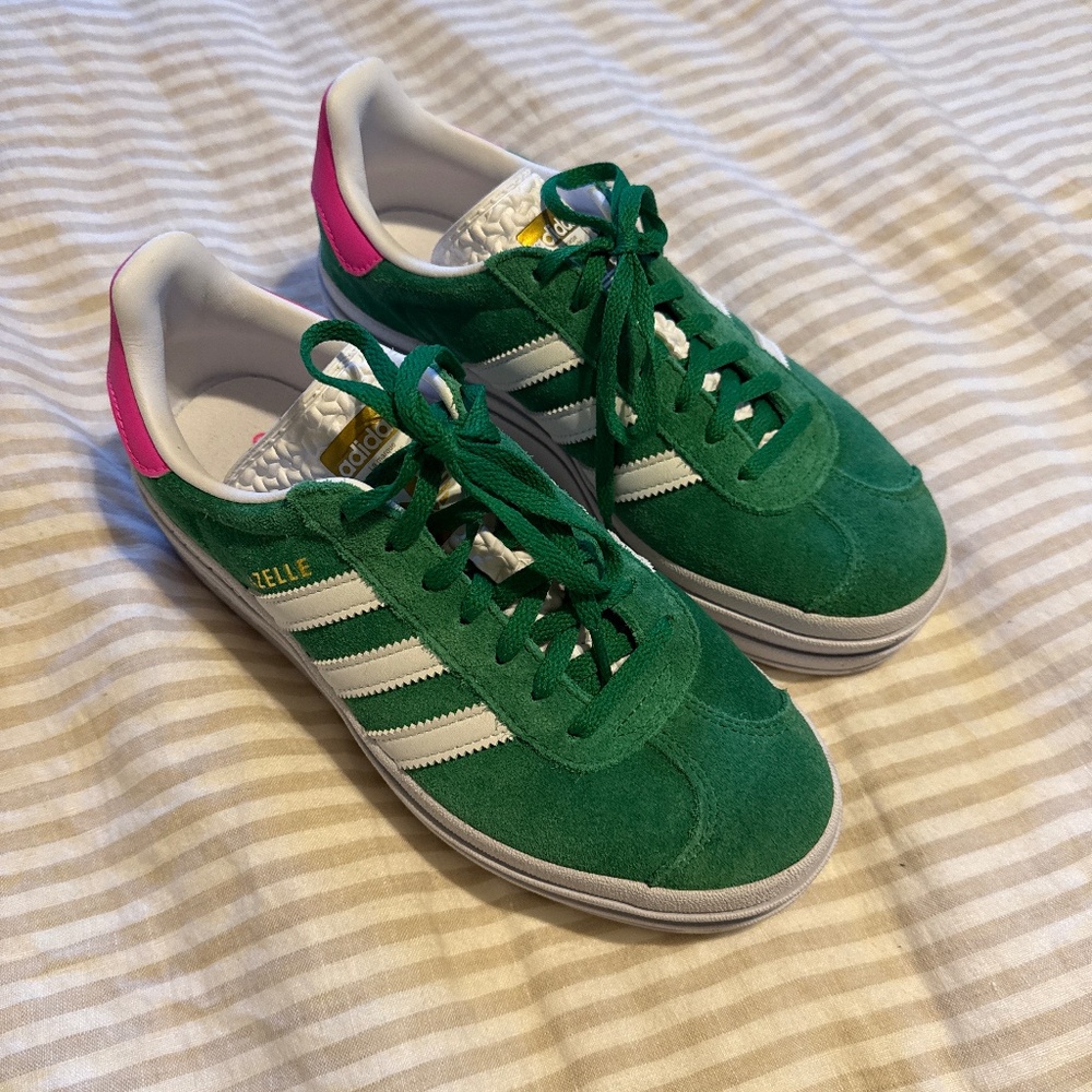 Wmns Gazelle Bold 'Green Lucid Pink'